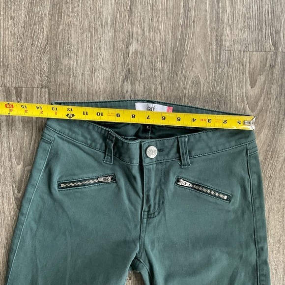 Cabi Womens Jeans Dark Hunter Green Skinny Zip Pockets Stretch Jegging Sz‎ 2 - Picture 4 of 6